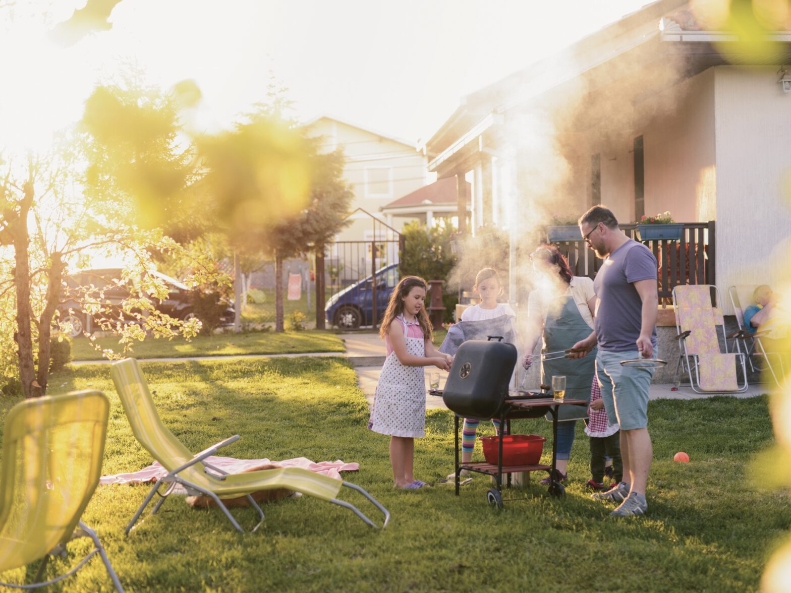 Photo of a family enjoying a fence from a Central Alabama Fence company